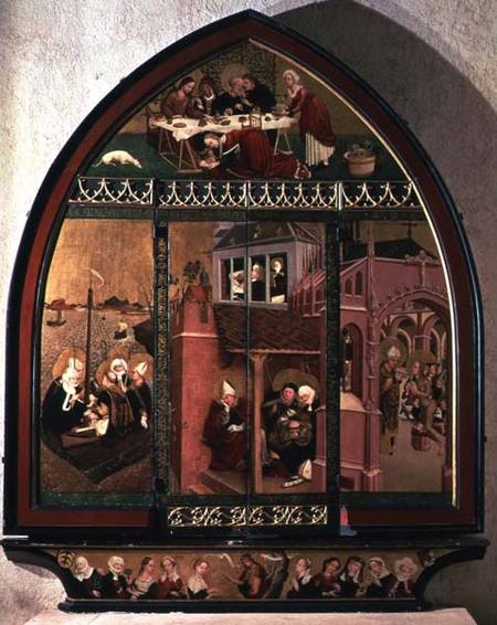 The Tiefenbronn Altarpiece (closed) 1432 (tempera & oil on parchment & panel) von Lucas um Moser
