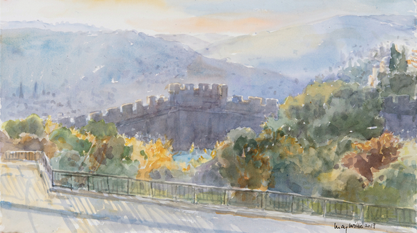 Hills Beyond the City, Sunrise, Jerusalem von Lucy Willis