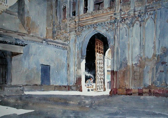 Palace Gate, Gujarat (w/c on paper)  von Lucy Willis