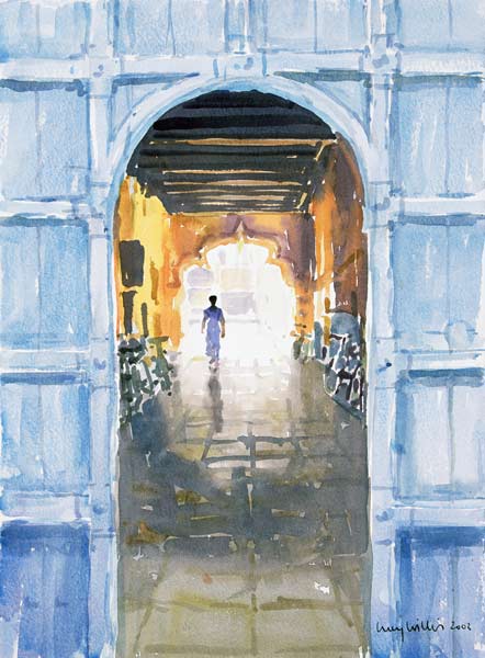Walking Towards the Light, Cochin, 2002 (w/c on paper)  von Lucy Willis