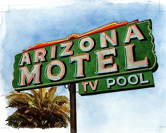 Arizona Motel on 6th Avenue von Lucy  Masterman