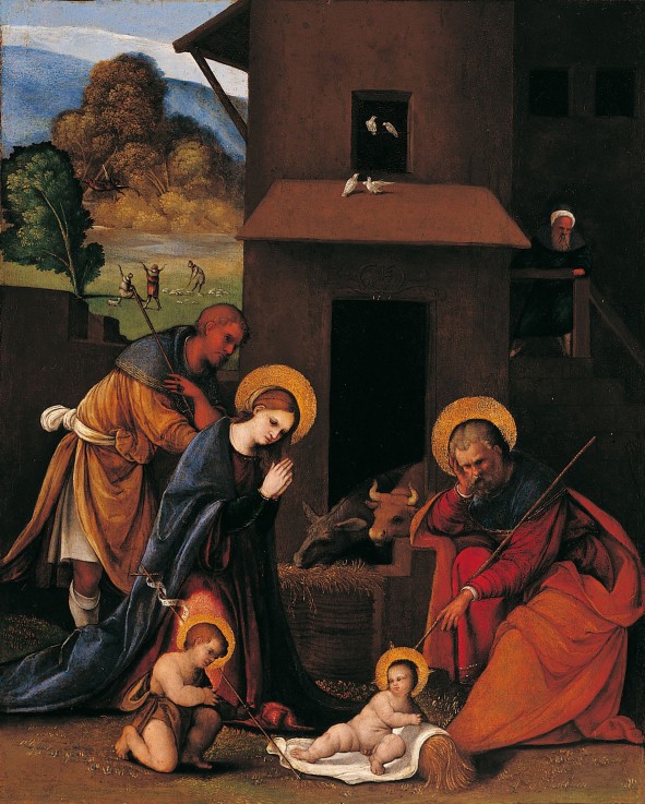 Die Anbetung des Christuskindes von Ludovico Mazzolino