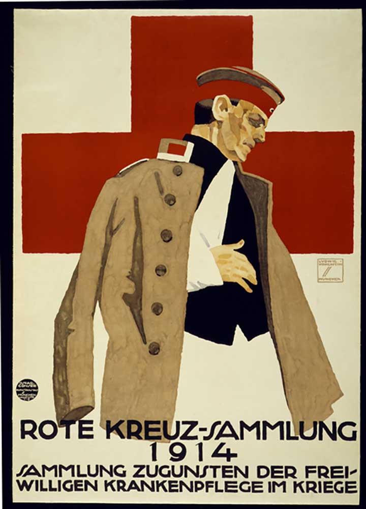 Spendenaktion für das Deutsche Rote Kreuz, Kneipe. 1914 von Ludwig Hohlwein