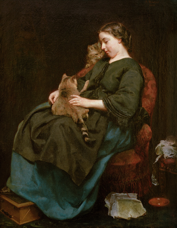 Die Katzenmutter von Ludwig Knaus