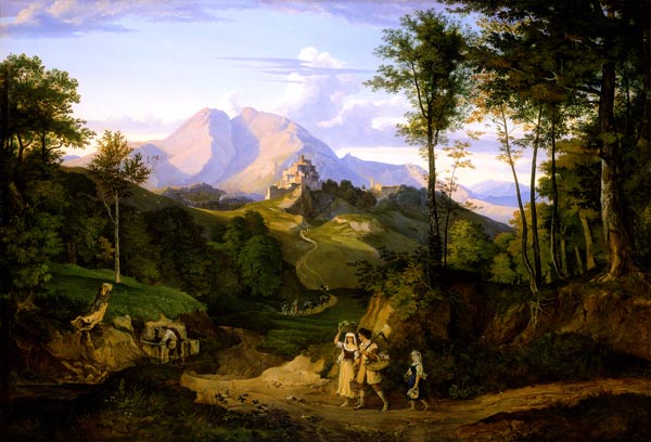 Rocca di Mezzo im Sabinergebirge von Ludwig Richter