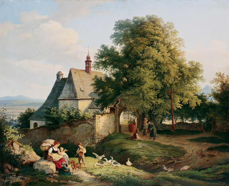 Die Kirche bei Graupen in Böhmen von Ludwig Richter