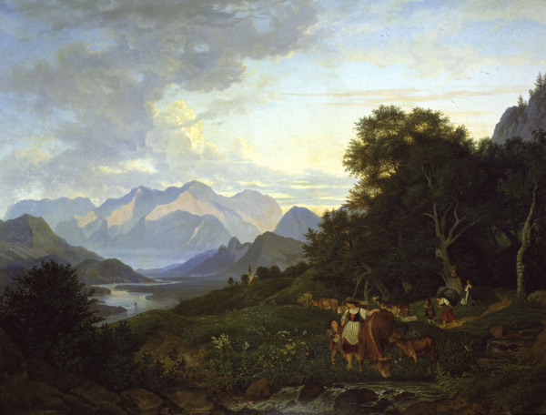 L.Richter, Salzburg landscape /1830 von Ludwig Richter
