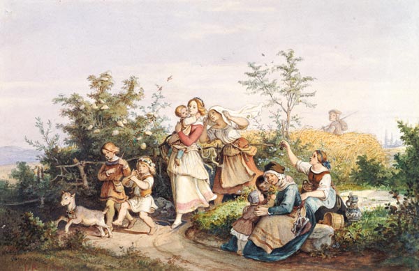 Ludwig Richter , Sommerlust/ 1844 von Ludwig Richter