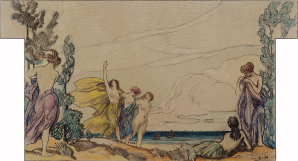 Weibliche Akte am Meer von Ludwig von Hofmann