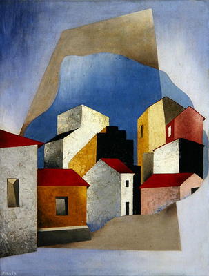Houses at Lerici, 1932-33 (oil on canvas) von Luigi Colombo Fillia