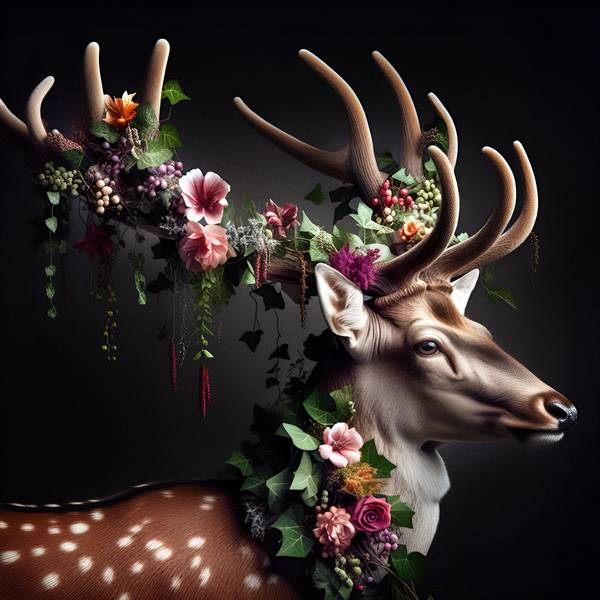 Deer flower von Luigi M. Verde