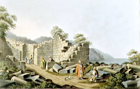 Ruins of an Ancient Temple in Samos, plate 58 from 'Views in the Ottoman Dominions', pub. by R. Bowy von Luigi Mayer