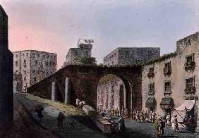Entrance to the Market, in Jerusalem, from 'Views in the Ottoman Dominions' 1810 oured
