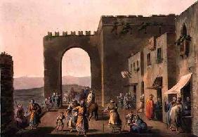 The Principal Street in Bethlehem, from 'Views of Palestine', Vol.II, published by R. Bowyer Histori 1803 oured