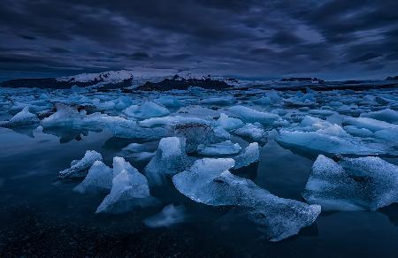 Eisberge im Morgengrauen