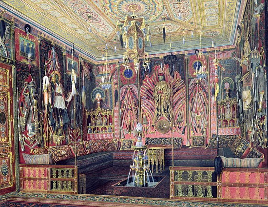 The Arabian Hall in the Catherine Palace at Tsarskoye Selo, c.1850 (w/c & white colour on paper) von Luigi (Ludwig Osipovich) Premazzi