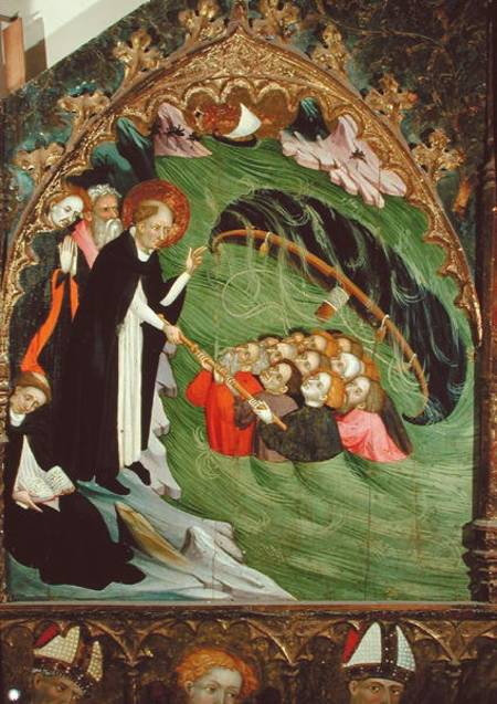 St. Dominic Rescuing Shipwrecked Fishermen from Drowning, detail from the Altarpiece of St. Dominic von Luis Borrassá
