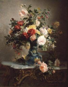 Vase of Roses and Other Flowers 1866