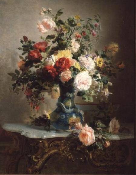 Vase of Roses and Other Flowers von Marc-Laurent Bruyas