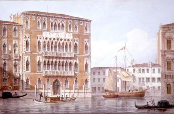 The Ca' Foscari, Venice, engraved by Brizeghel (litho) von Marco Moro
