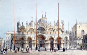 San Marco, Venice, engraved by Brizeghel (litho) 1823