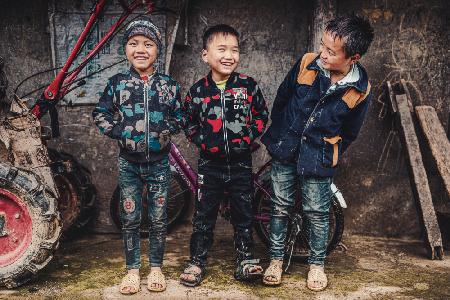 Glückliche Kinder im Norden Vietnams