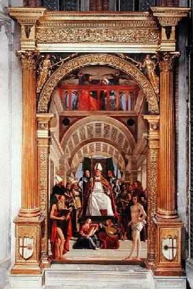 Saint Ambrose with saints from the Altarpiece of Saint Ambrose 1503-30