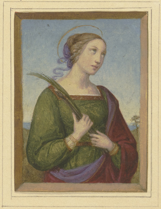 Brustbild einer Heiligen mit Palme von Marie Ellenrieder