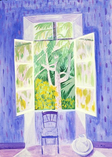 Cedars Through the Window, 1987 (acrylic on paper)  von Marie  Hugo