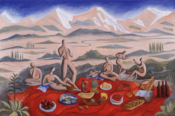 The Picnic, 1992 (oil on canvas)  von Marie  Hugo