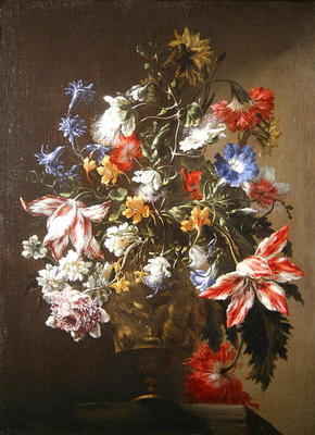 A Still Life of Flowers in a Vase (oil on canvas) von Mario dei Fiori