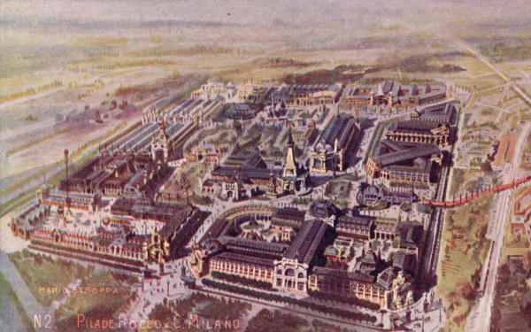Mailand, Weltausstellung 1906, Postkarte von Mario Stroppa