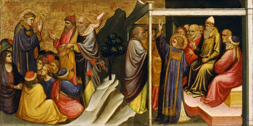 Predella-Tafel: Heiliger Stephanus vor dem Synhedrion von Mariotto di Nardo