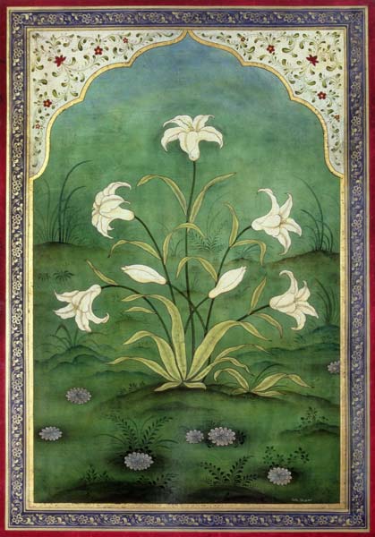 White Lilies (tempera on panel)  von Mark  Briscoe