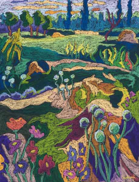 July Terrain, 2008 (pastel on paper)  von Marta  Martonfi-Benke