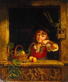 Junge mit Weintrauben von Martin Drölling