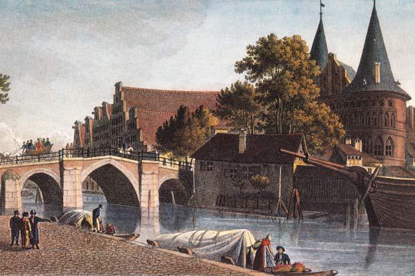 Lübeck, Holstenbrücke u.Tor
