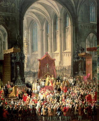The Coronation of Joseph II (1741-90) as Emperor of Germany in Frankfurt Cathedral, 1764 (for detail von Martin II Mytens or Meytens