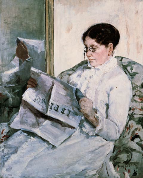 Beim Lesen des Figaro. von Mary Stevenson Cassatt