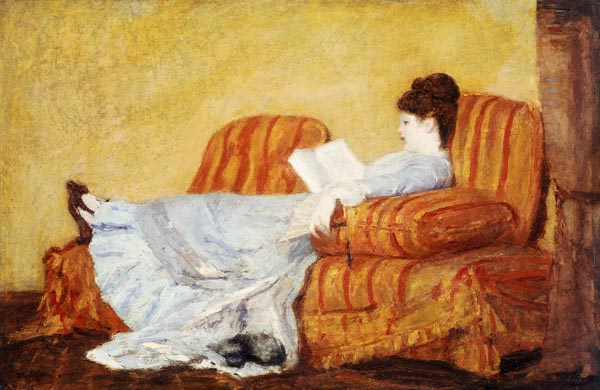 Junge Frau beim Lesen. von Mary Stevenson Cassatt