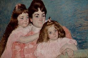Madame A. F. Aude mit ihren beiden Töchtern von Mary Stevenson Cassatt