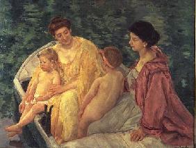 The Swim, or Two Mothers and Their Children on a Boat 1910
