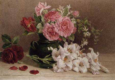 Roses and Lilies von Mary Elizabeth Duffield