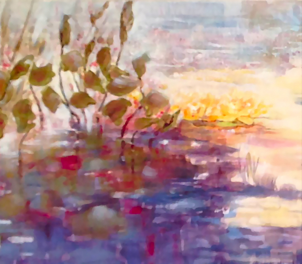 gold and pink reflections von Mary Smith