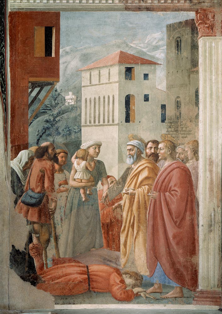 Petrus verteilt die Güter von Masaccio