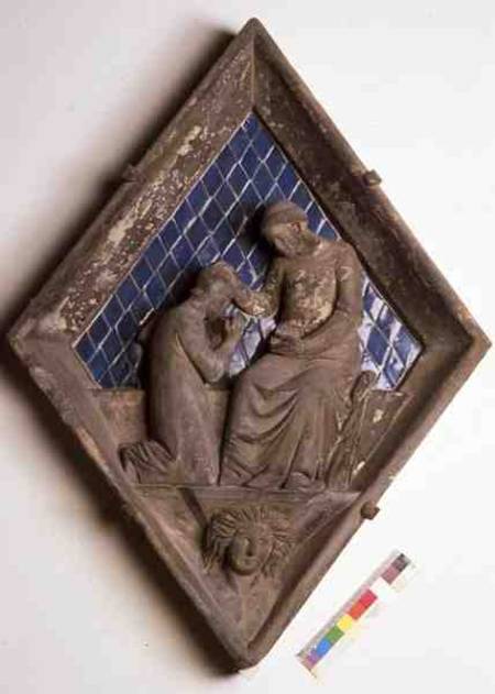 Penitence, relief tile from the Campanile von Maso  di Banco