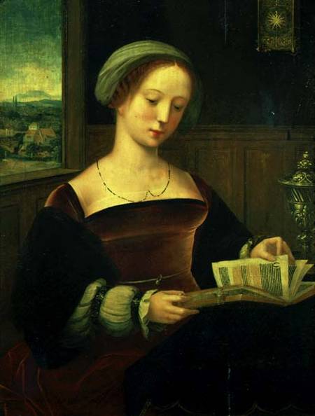 Mary Magdalene Reading von Master of Female Half Lengths