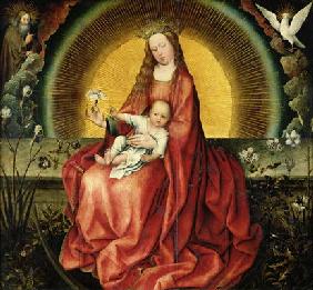 The Virgin and Child (oil on panel) 19th