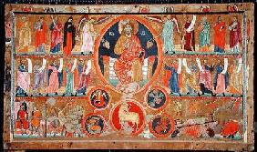 Altar frontal depicting Christ in Glory with saints and prophets and the martyrdom of St. Felix, fro 1260