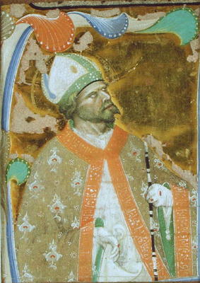 A Bishop Saint (vellum) von Master of San Michele of Murano